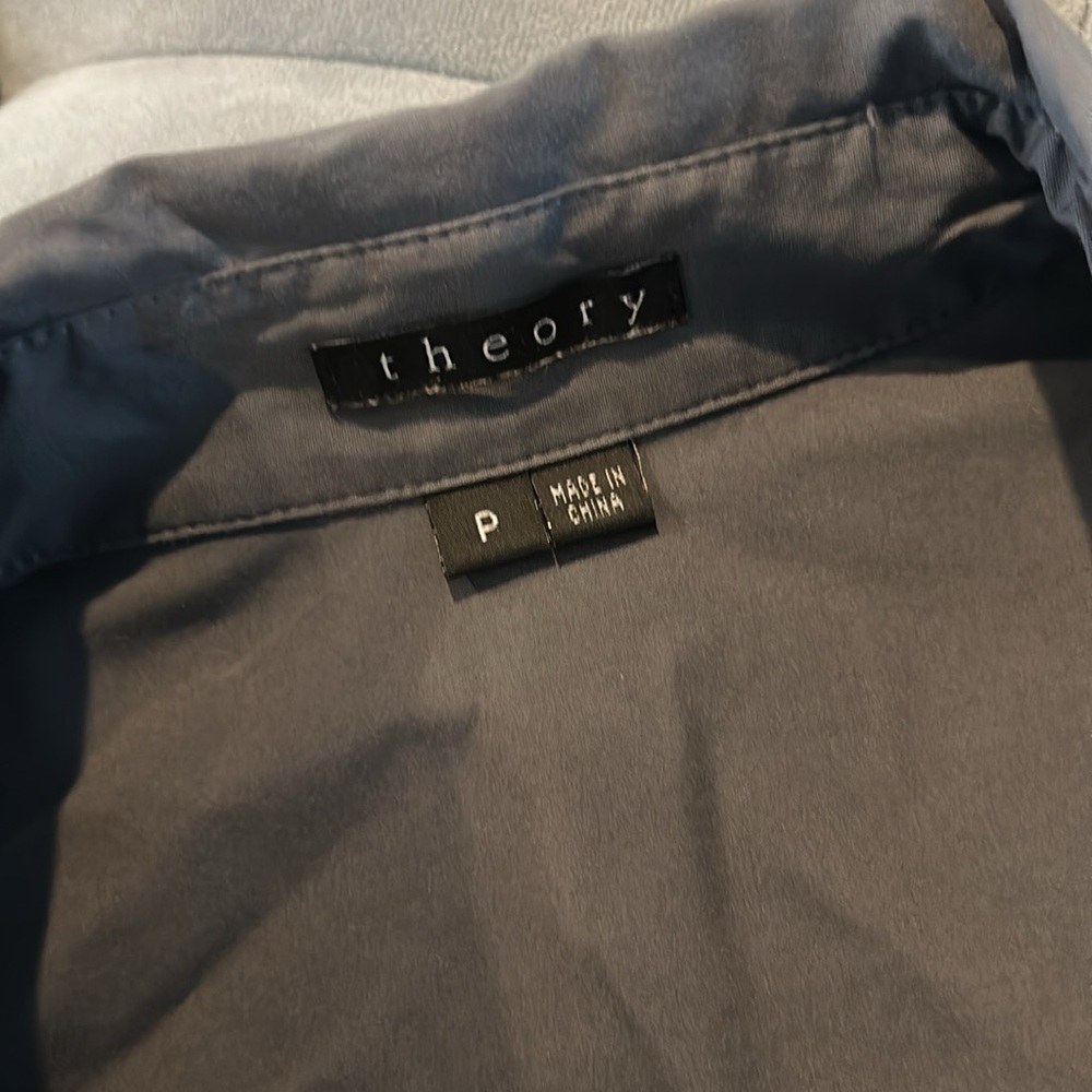 Theory Ivy Charcoal Grey Gray Button Long Sleeve … - image 2